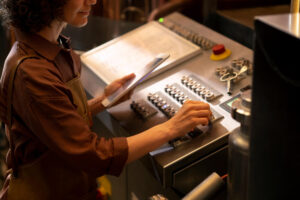 A person from manufacturing working on accounts payable automation