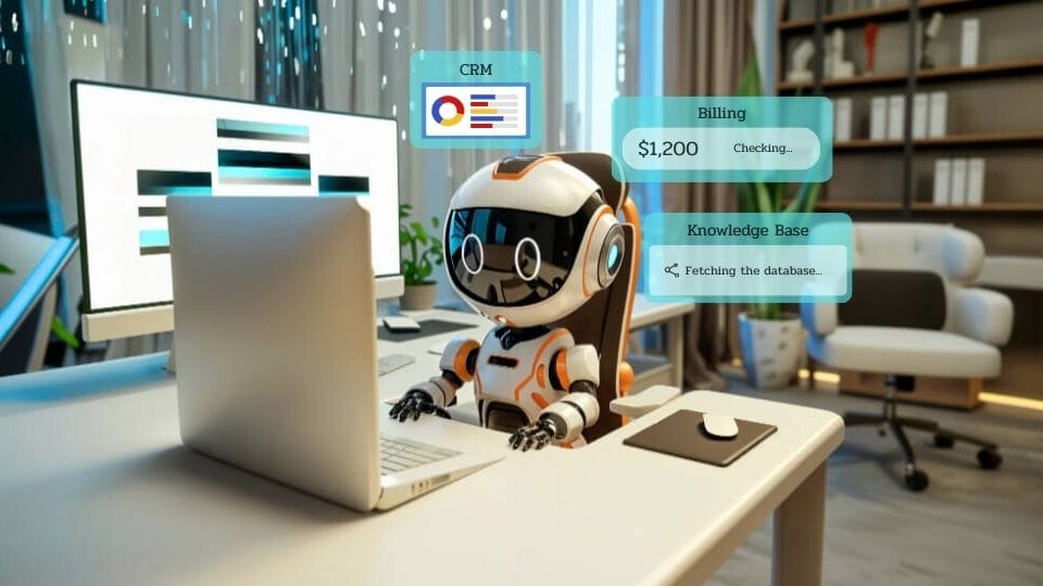 RPA handling CRM billing KB How RPA bots automate data flow across CRM, billing, and knowledge base systems