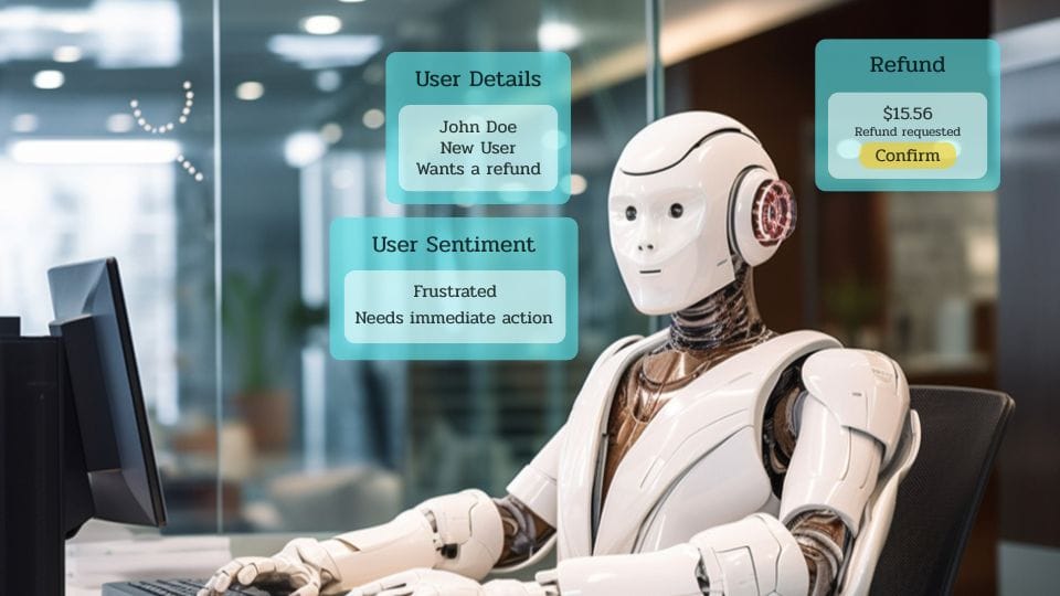 rpa gets all details AI-powered agent assist dashboard showing real-time customer data aggregation