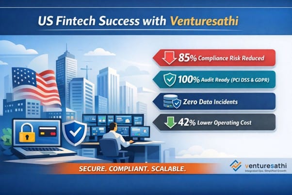 US fintech compliance case study showing risk reduction and secure outsourcing metrics. 