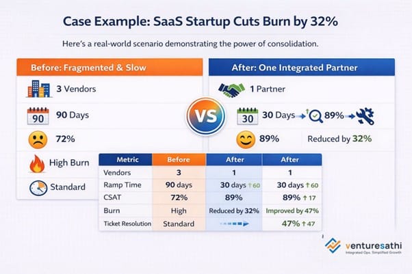 SaaS startup’s operational consolidation success case study 
