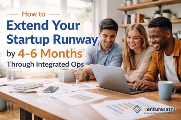 Illustration showing how integrated ops help extend startup runway and reduce burn rate.