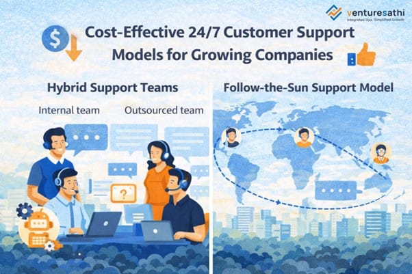 Cost-effective 24/7 support using hybrid teams and follow-the-sun customer service model. 